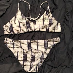 Blue and White Bikini